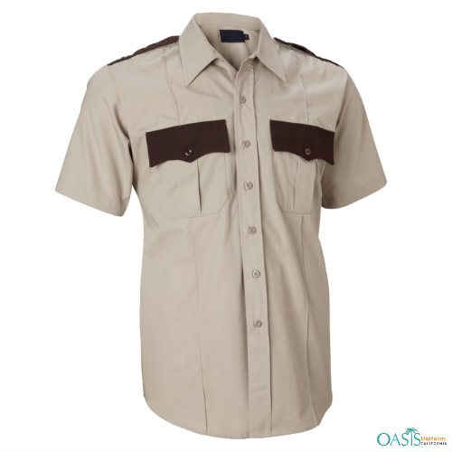 Creme-Brown Security Guard Shirts