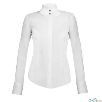 Fitted Classic White Wholesale Women Shirts Manufacturers