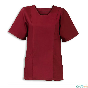 Plain Maroon Nursing Scrub Frock Manufacturers