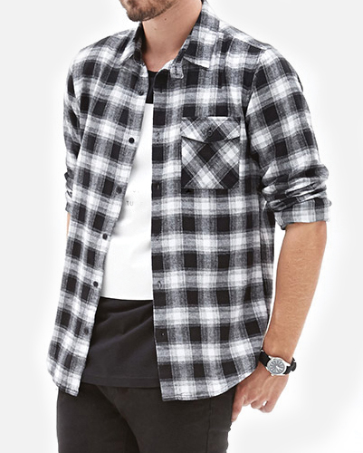 black and ash plaid flannel shirts manufacturer