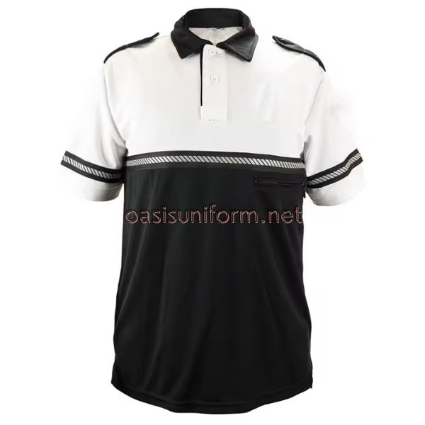 security guard's white & black half sleeve t shirt wholesale
