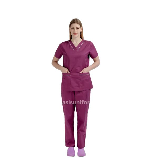 women's stylish purple medical scrub manufacturer
