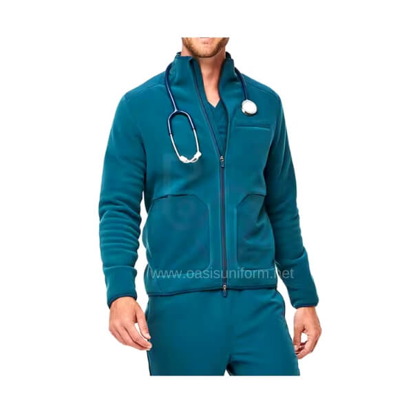 wholesale front zipper male scrub jacket
