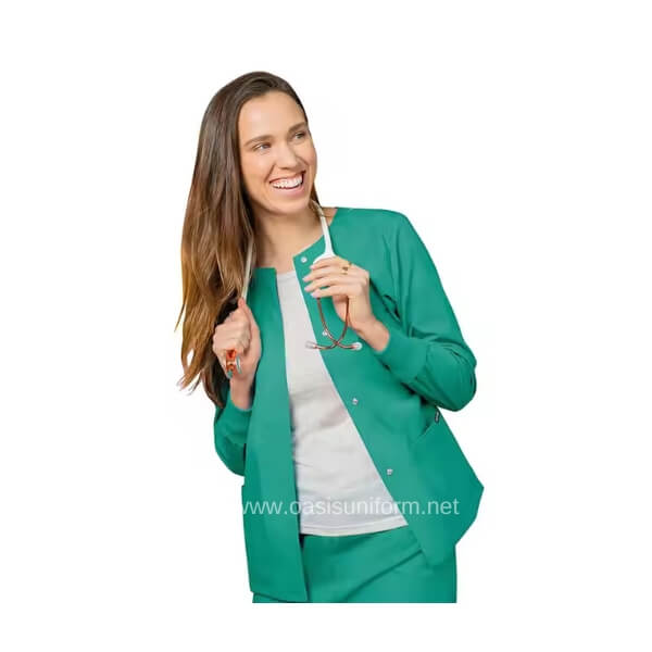 wholesale unisex hunter green scrub jacket